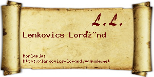 Lenkovics Loránd névjegykártya